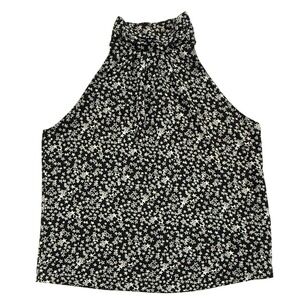 Sen Collection Womens Adah High Neck Sleeveless Top Black Gold Stars Small W540l